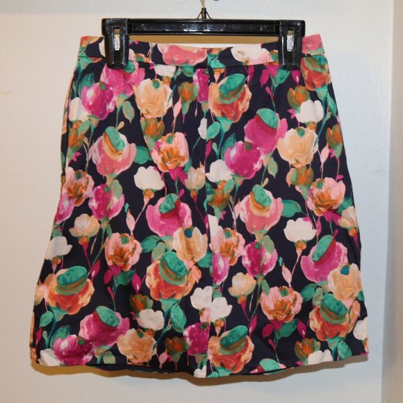 J. Crew Navy Floral Skirt - Picture 3 of 5